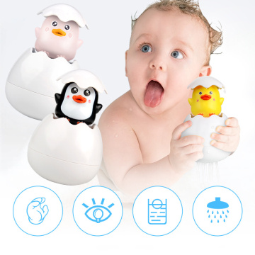 New Shower Baby Toys Cute Duck Penguin Egg Bath Toys Water Spray Sprinkler Bathroom Sprinkling Swimming Toddler Toys
