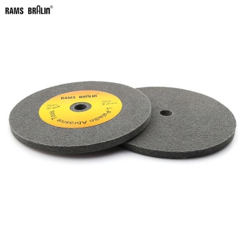 2 pieces 8 in. * 1/2 in. Non-woven Unitized Polishing Wheels Nylon Fiber Wheel for Stainless Steel Metal Wood Grinding