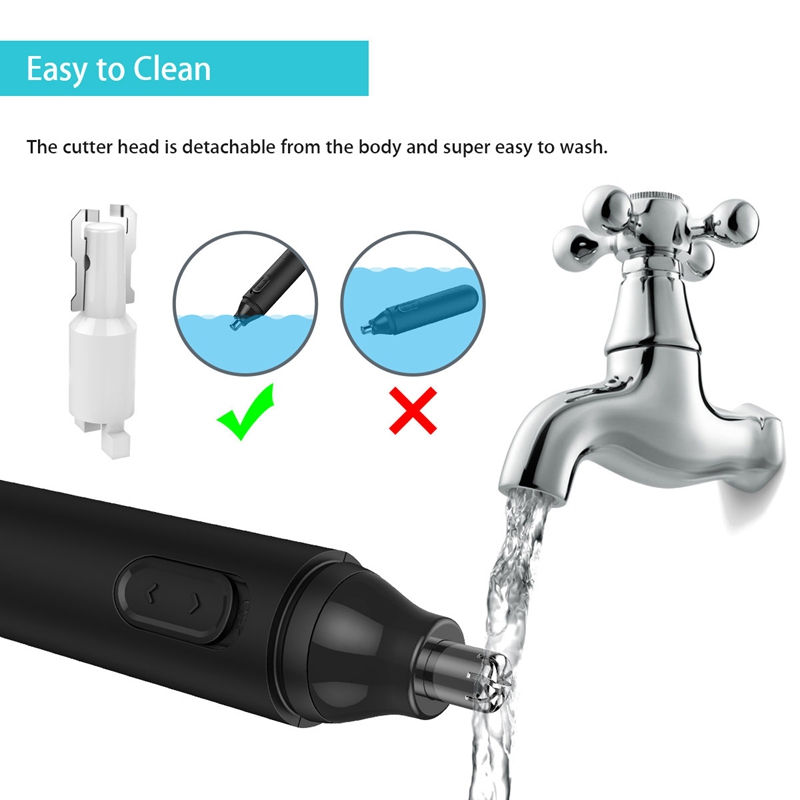 SANQ Nose Trimmer Nose Hair Trimmer High-Speed Rotating Waterproof Stainless Steel Ear Hair Trimmer for Men and Women