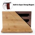 Magnetic Knife Block, Natural Bamboo Knife Holder with Strong Magnets, Double Side Cutlery Display Stand and Storage Rack