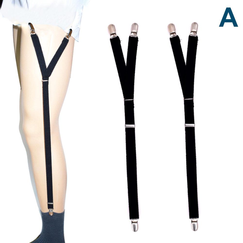 Fashion Men Shirt Stays Garter Suspenders Holder Elastic Y Shape Adjustable Uniform Locking Clamp Braces Shirts Garters