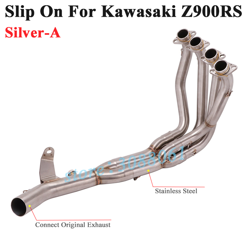 Titanium Alloy Slip On For Kawasaki Z900RS 2017 - 2020 Motorcycle Exhaust Escape Modified Front Middle Link Pipe Without Muffler