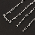Punk Thorns Chain Necklace Long 70cm Chains Streetwear Barbed Wire Brambles Hip Hop Necklaces For Women Men Harajuku Jewelry
