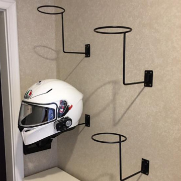 Metal Wall Mounted Motorcycle Helmet Holder Hook Jacket Hat Rack Hanger Display