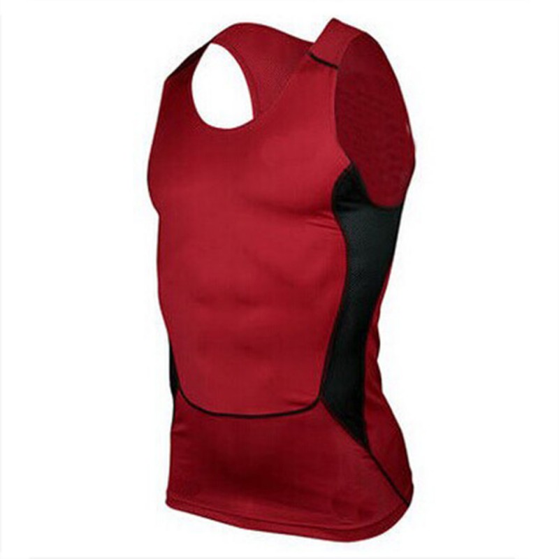 2019 Running Men Sleeveless Sport Vest Man Compression Sport Tight Shirt Layer Boy Gym Exercise Slim Vest Tops S-XXL