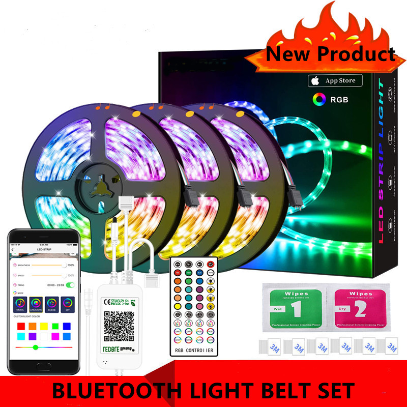 BESTOPE Bluetooth LED Strip Lights RGB APP Smart Strip Light SMD 5050 Music Light Strip Flexible Tape DC 12V Control