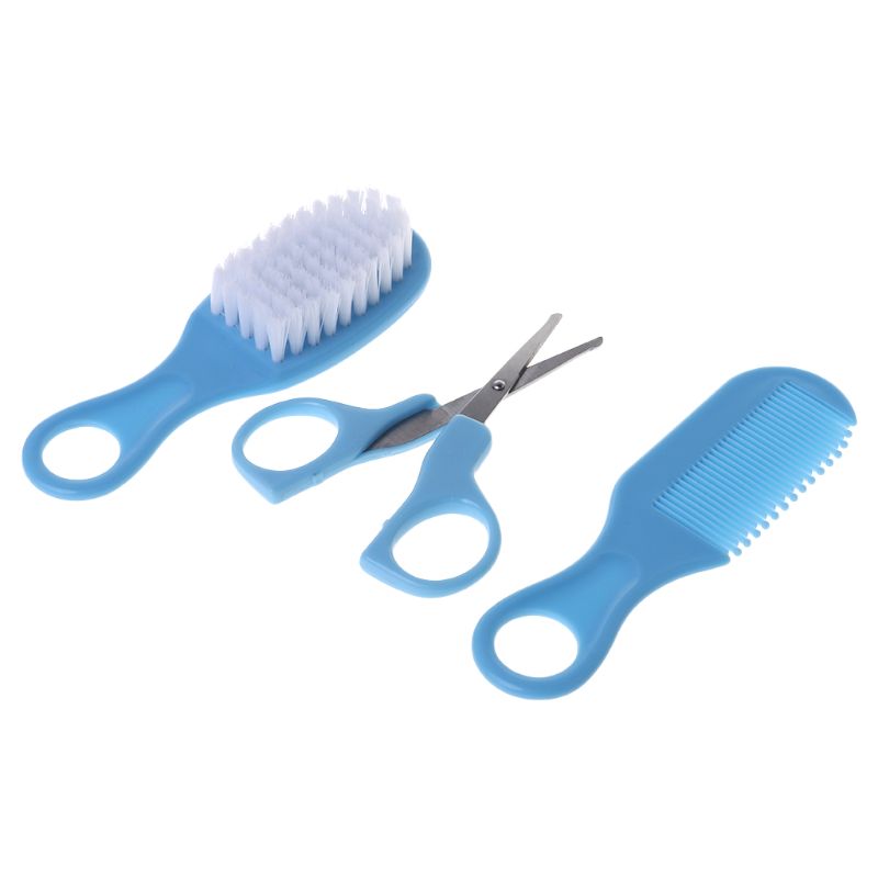 1Set Baby Grooming Brush Comb Scissors Nail Cutter Newborn Nursing Care Kids Children Supplies Portable Soft Bristle Accessories