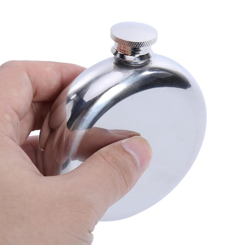 Portable Men Stainless Wine Jar Pot Mirror Steel Round Flagon with Funnel for Hip Flasks flagon