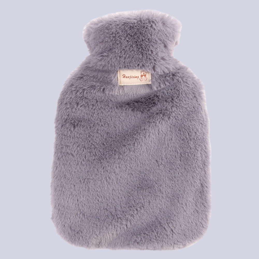 Hot Water Bottle with Plush Cover Reusable Washable Hot Water Bottle 800ml Large Capacity Rubber Leak-Proof Hot Water Bag