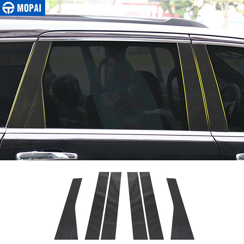 MOPAI Carbon Fiber Styling Car Window Pillar Post Protector Stickers for Jeep Grand Cherokee 2011-2018 Accessories