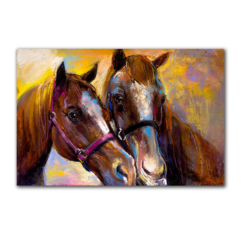 Animal Painting Two Horse Posters And Prints Wall Picture For Living Room Wall Art Decoration Canvas Painting