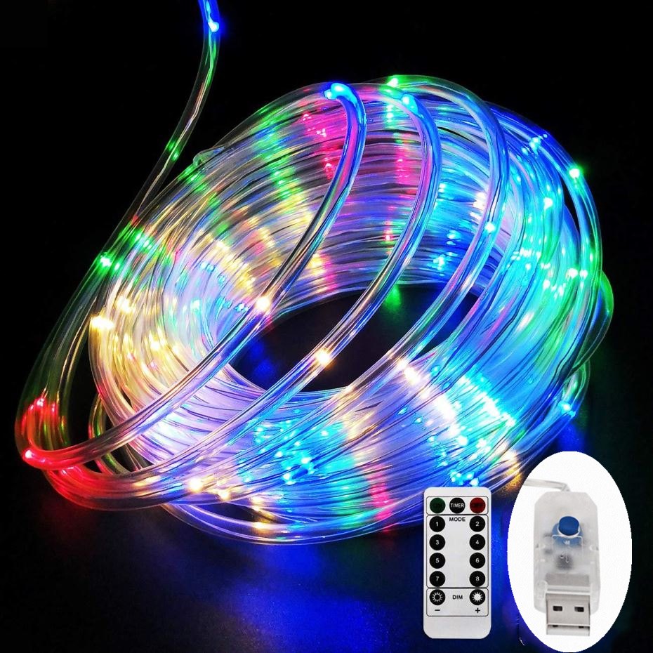 10-15M LED Rope String lights 8 Play Modes with Remote Street Garland Outdoor Waterproof Fairy Lights for Wedding Holiday Decors