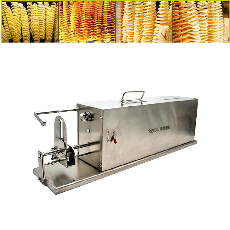 2020 New Spiral Chips Twisted Potato Slicer French Fry Cutter Potato Tower Making Machine Electric Automatic stretching potato M