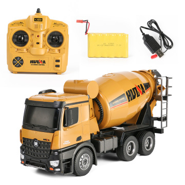 HUINA RC Truck Toy 574 1:14 2.4G 10Ch Concrete Mixer Engineering Truck Light Construction Vehicle toys for boys man camion jouet