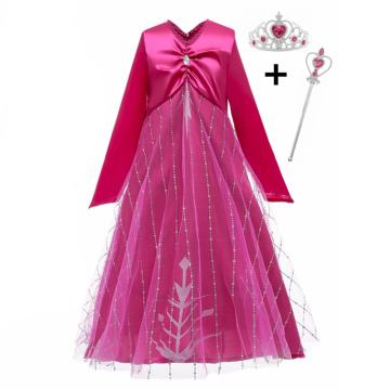 New Girls Dress Long Sleeve Girls Autumn Dress Kids Birthday Party Frock Snow Dress Halloween Cosplay Princess Costume