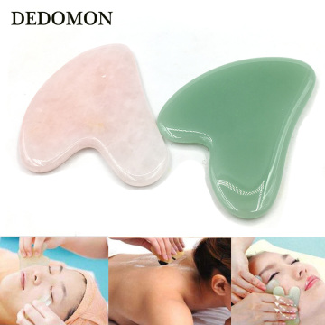 Natural Rose Jade Roller Face Massage Gua Sha Board Crystal Stone Jade Massager Body Facial Eye Scraping Acupuncture Face Lift