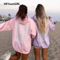 HEYounGIRL Pink Sweat Oversized Hoodies Sweatshirt Women Autumn Winter Letter Print Casual Long Pullovers Ladies Korean Fashion