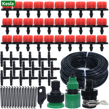 KESLA 5M-25M DIY Drip Irrigation System Automatic Watering Garden Hose Micro Drip Garden Watering Kits with Adjustable Drippers