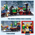 Technic Blocks Electric RC Steam Train Model Building Bricks Music Light Moudle Idear Constructor Toys For Kids Christmas Gifts