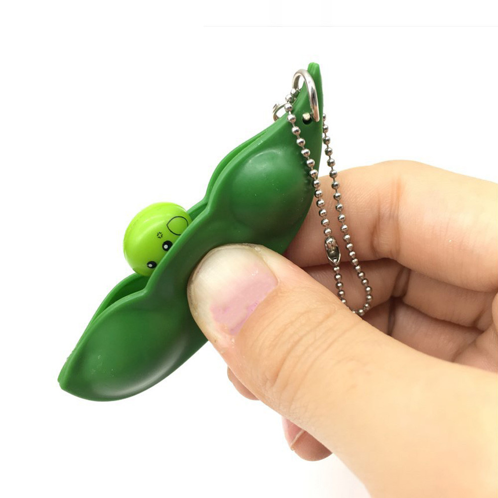 Decompression Edamame Toys Squishy Squeeze Peas Beans Keychain Anti Stress Adult Toy Rubber Boys kids Pop It Fidget Stress Toys