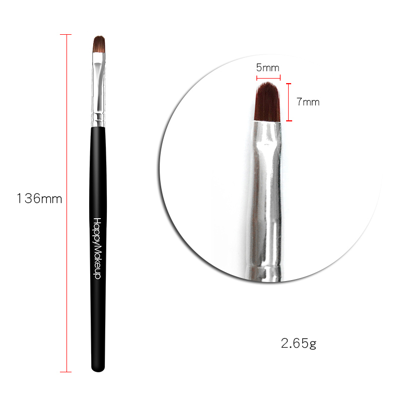 Wooden Handle Soft Smooth Durable Portable Professional Single Beginners Mini Black Lipstick Lip Gloss Brushes Makeup Tools