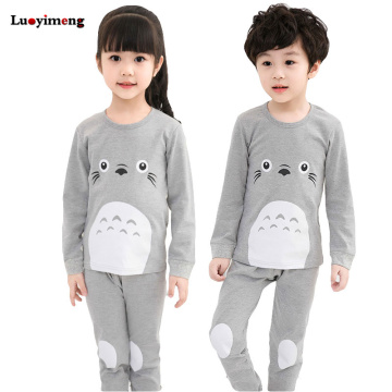 New Pyjamas Baby Boys Sleepwear Kids 100% Cotton Long Sleeve Fashion Cartoon Panda Totoro Pajamas For Girls Children Clothes Set