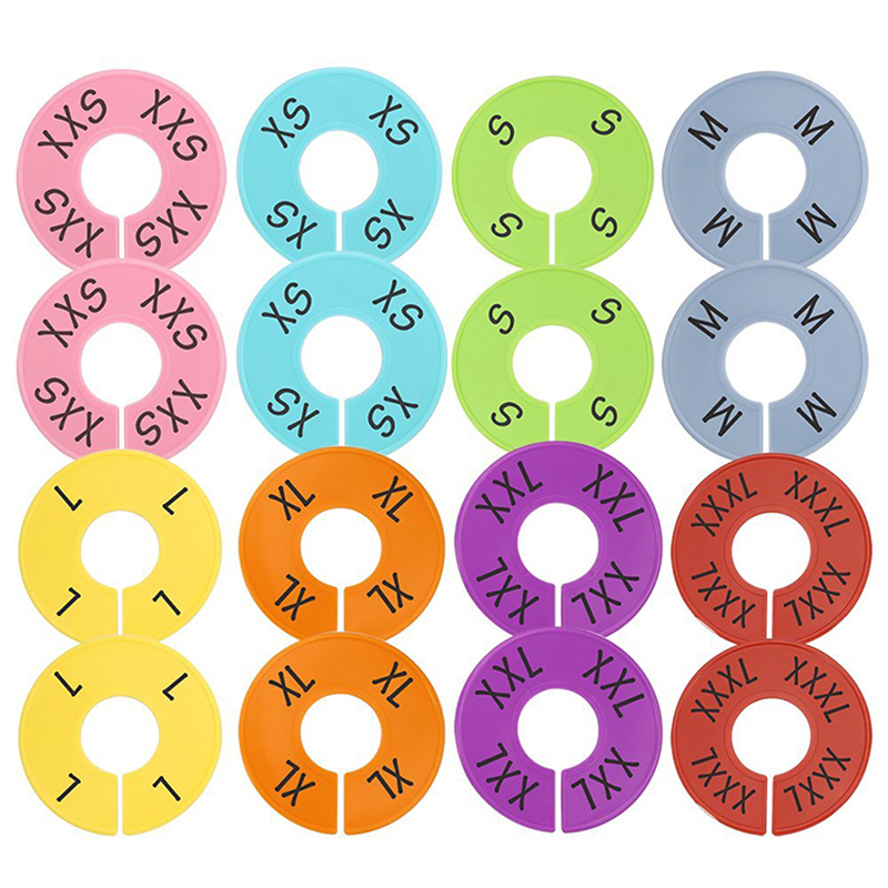 High Quality 10 pcs/lot Plastic Clothing Rack Size Dividers Round Hangers Closet Dividers Garment Tags Size Marking Ring