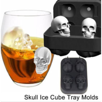 Skull Shape 3D Ice Cube Mold Maker Bar Party Silicone Trays Chocolate Mold Gift Ice Cream Tools