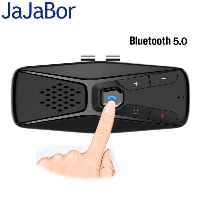 JaJaBor Bluetooth Car Kit Handsfree Speakerphone Wireless with Microphone Bluetooth 5.0 Automatic Shut Down and Auto Connect
