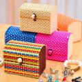 1PC Cosmetic Case Storage Container Cute Ring Necklace Earrings Bamboo Wooden Jewelry Storage Boxes Makeup Organizer