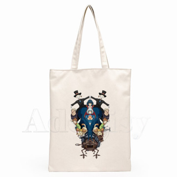 Miyazaki Hayao Howl's Moving Castle Print Reusable Shopping Bag Women Canvas Tote Bags Printing Eco Bag Shopper Shoulder Bags