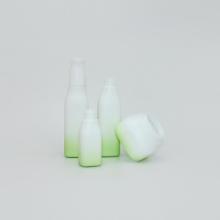 Green opal glass bottle and jar packaging