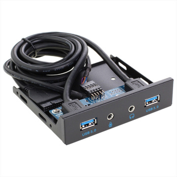 3.5'' 2 USB3.0 A Hub + HD Audio to 20Pin Header Floppy Front Drive Panel