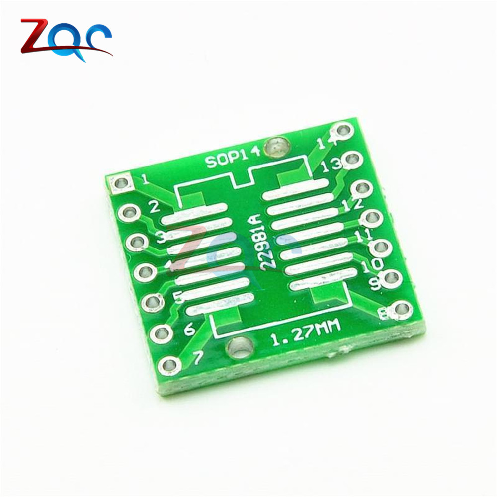 20pcs SOP14 SSOP14 TSSOP14 to DIP14 Pinboard SMD To DIP Adapter 0.65mm/1.27mm to 2.54mm DIP Pin Pitch PCB Board Converter Socket