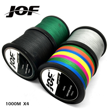 JOF PE Braided Fishing Line Multifilament 1000M 4 Strands Cord Carp Fishing Lines For Saltwater 10 12 18 28 35 40 50 60 80 LB