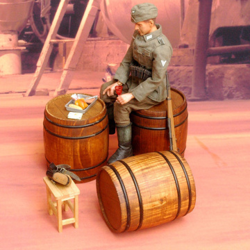 3PCS/Set 1/6 Scale Action figure Accessory WWII German Military Solid Wood Wine Barrel Barril Cask Model For 12Inch Scene prop