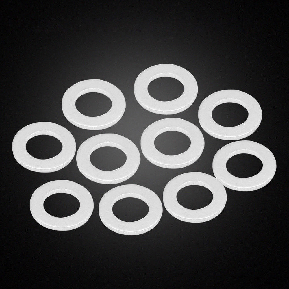 Aluminum Oil Pan Gaskets Sump Nut Drain Oil Plug Engine Oil Pan Drain Plug Crush Washer Gaskets 10Pcs/set