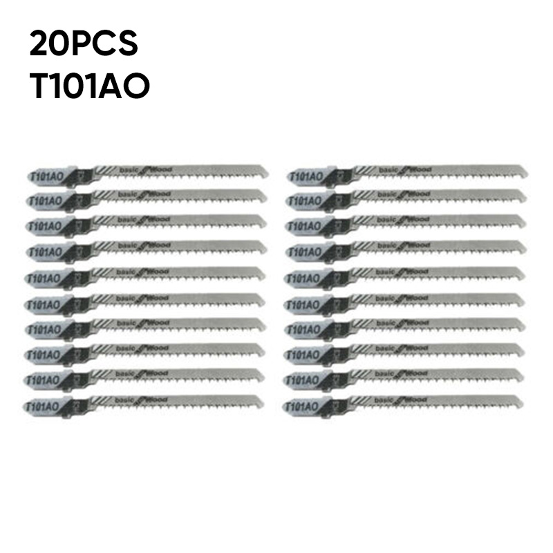 20x T101AO 3 T-shank Curved Cutting Jig Saw Blades For Laminated Particleboard High Carbon Steel Saw Blades Woodworking Tools