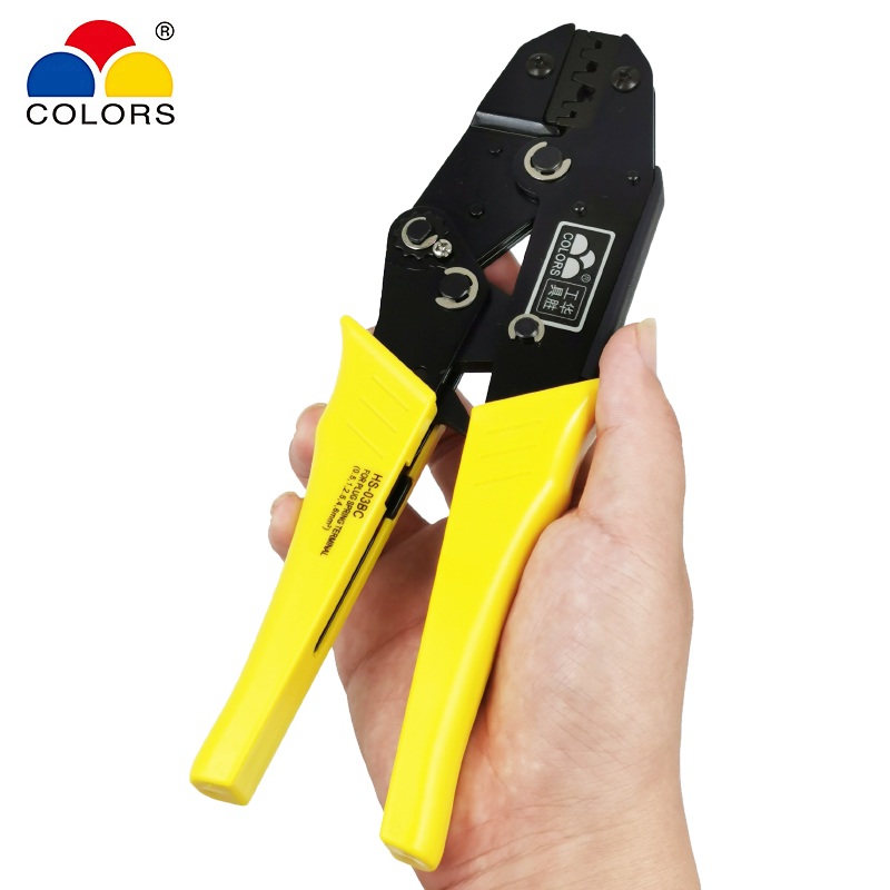 HS-03BC wire crimping pliers 230mm capacity 0.5-6mm2 20-10AWG for non insulated tabs plug spring clamp terminals hand tools