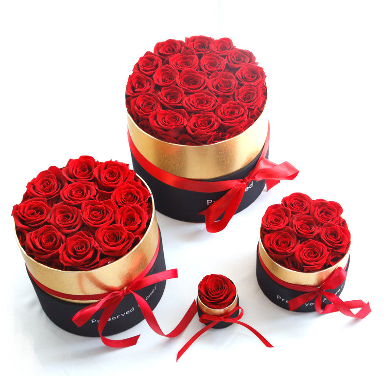 Eternal Rose in Box Preserved Real Rose Flowers with Box Set The Best Mother's Day Gift Romantic Valentines Artificial Flowers