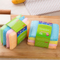 4 Pcs/set Microfiber Antibacterial Kitchen Scouring Pads Double Side Sponges Scourer Non Odor Dish Scrubber Brush