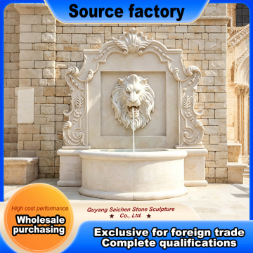 European Carved Stone Wall Water Feature