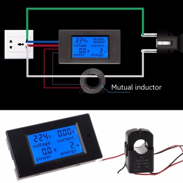 AC 80-260V 100A Voltage Current Watt Power Energy Meter PZEM-061 with Split CT Tester Tools June Whosale&DropShip