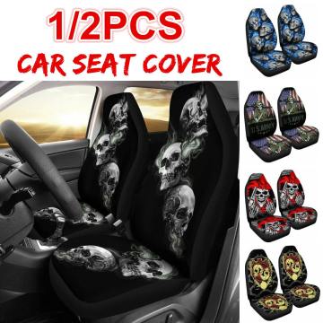 3D Skull Print Front Car Seat Cover Universal Car Seat Protector Seat Cushion Full Cover For Most Car for Interior Accessories