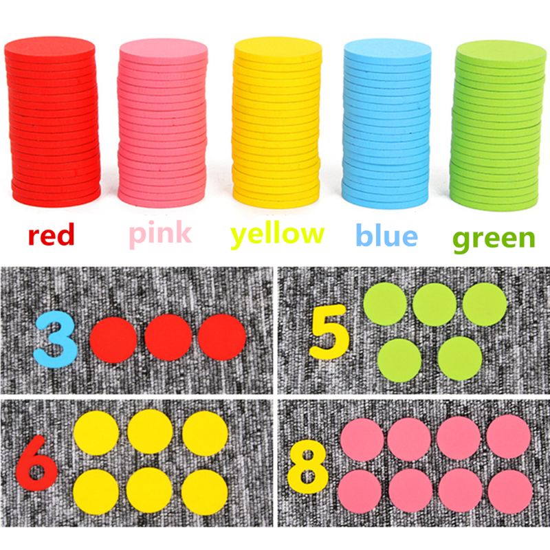 117Pcs Counters Counting Chips 30mm Mixed Colors Math Toy For Bingo Chips Game Tokens With Storage Box K1KC