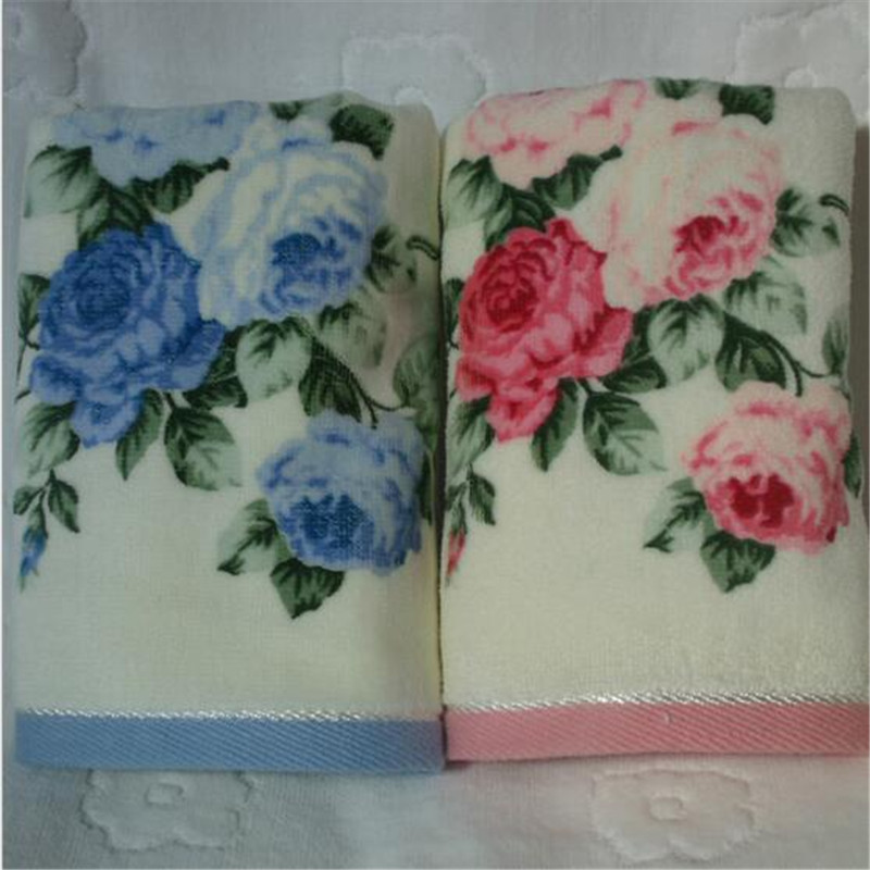 fashion 32*72cm Printed Flower Cotton Terry Hand Towels,Pattern Floral Face Bathroom Hand Towels for Adults,Toallas Algodon