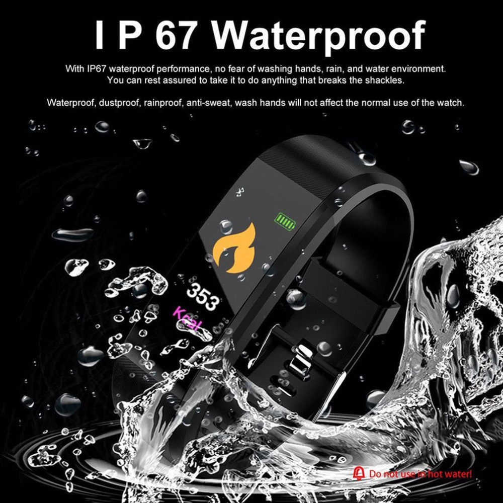 115 Plus Smart Wristband Smart Watch Fitness Tracker Health Heart Rate Monitor Band Tracker Smart Bracelet Waterproof Smartwatch