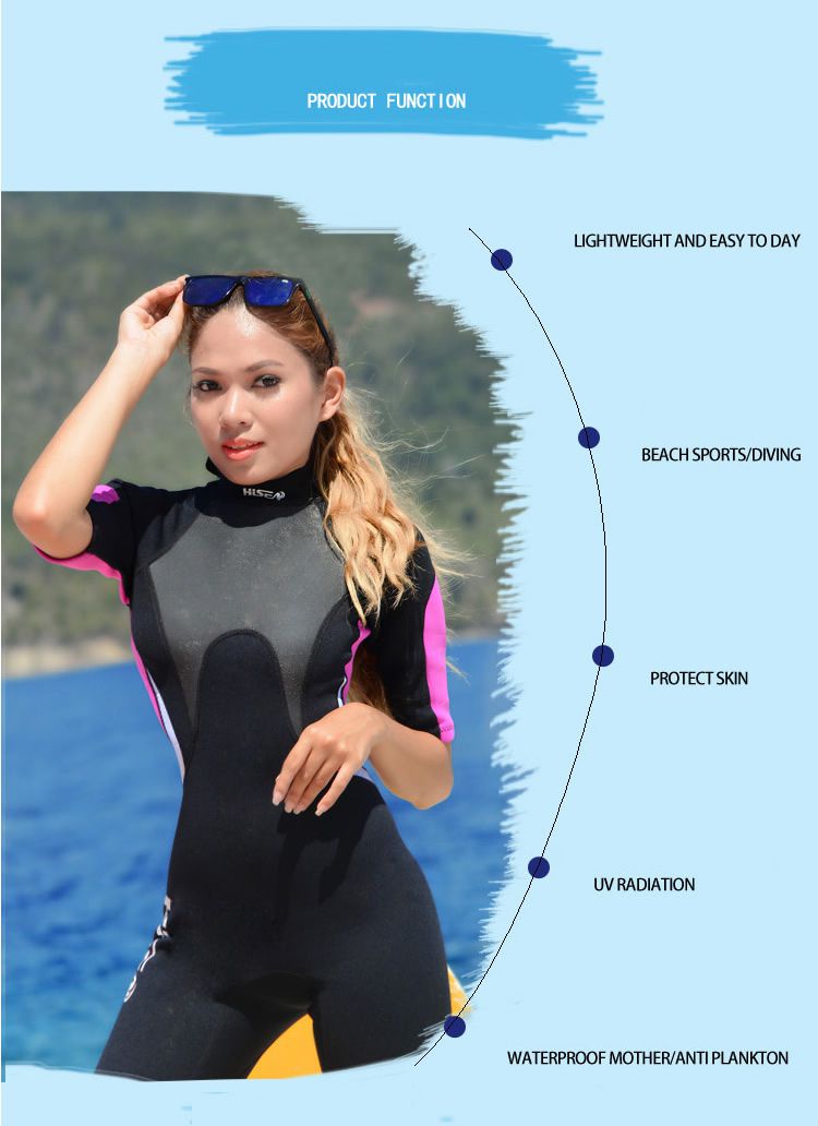 HISEA 3mm Short Sleeved Lovers Men Women Wetsuit Snorkeling Jumpsuit Full Body Dive Wet Suit One-piece Winter Swim Warm Surf