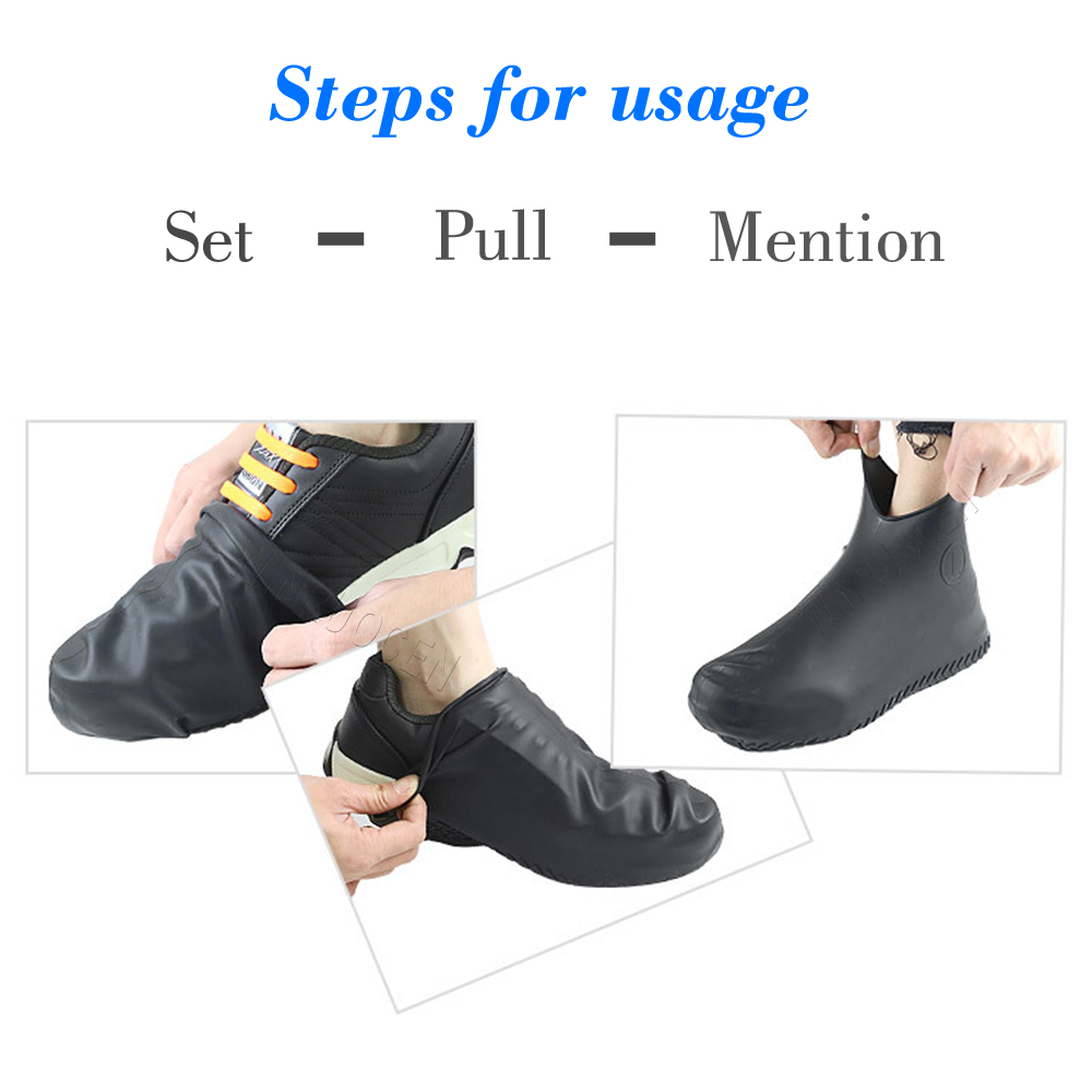 Reusable Silicone Shoe Cover S/M/L Waterproof Rain Shoes Covers Outdoor Camping Washable Rubber Wear-Resistant Recyclable