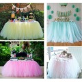 1Pcs 15 Colors Tulle Table Skirt DIY Tutu Tableware Skirts For Wedding Birthday Decoration Baby Shower Favors Party Home Textile